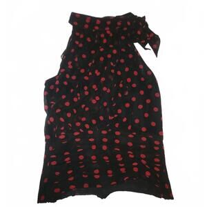 White house black market bow neck polka dot halter tank top